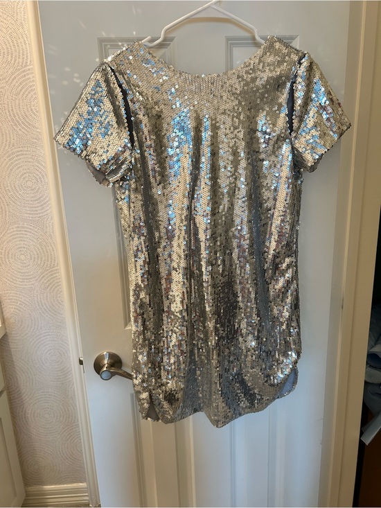 Fate Dresses & Skirts - Fate Silver Sequin Short Sleeve Tunic